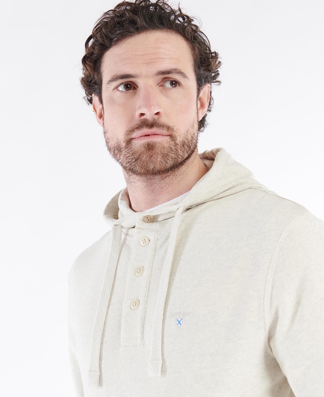 Men's Barbour Hetton Sweatshirts Cream | JKBTNF-367