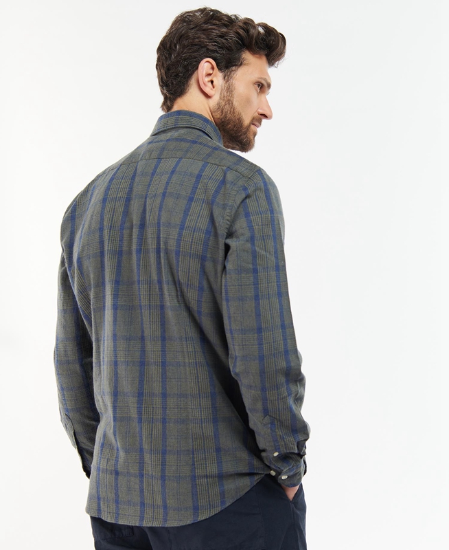 Men's Barbour Inverbeg Tailored Shirts Grey | JBVZTY-291