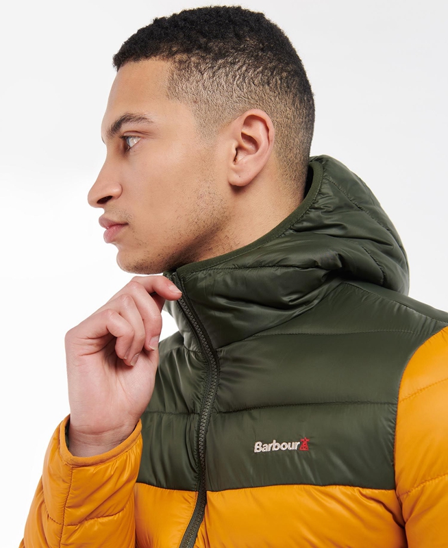 Men's Barbour Kendle Baffle Quilted Jackets Yellow | LENUCH-973