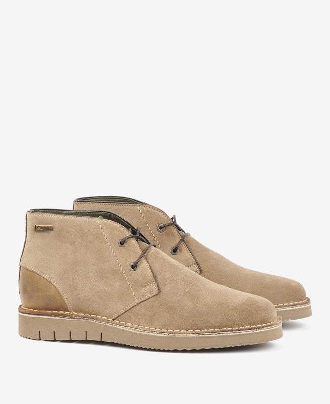 Men's Barbour Kent Desert Boots Khaki | FTHKDQ-024