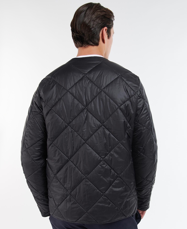 Men's Barbour Liddesdale Cardigan Quilted Jackets Black | PCQVBM-590