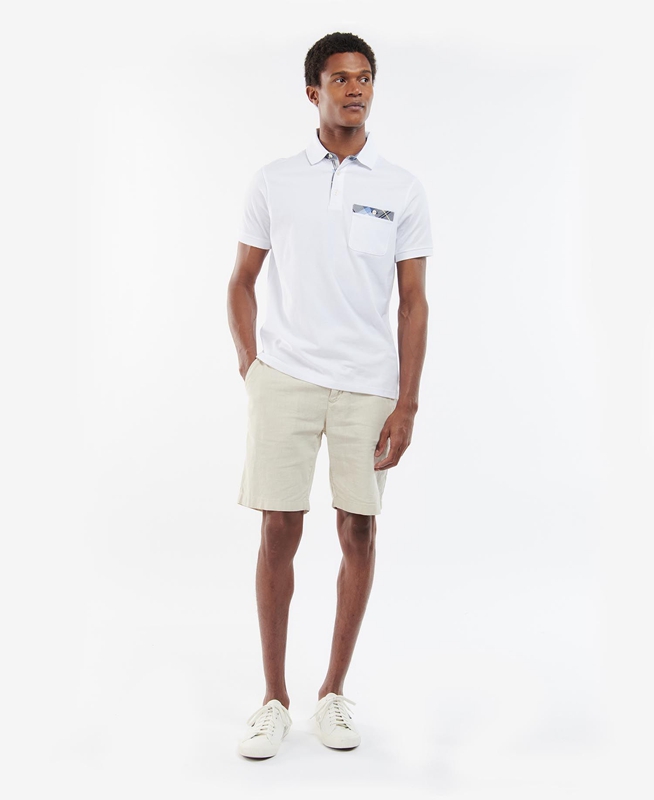 Men's Barbour Lirst T Shirts White | YARGLP-216