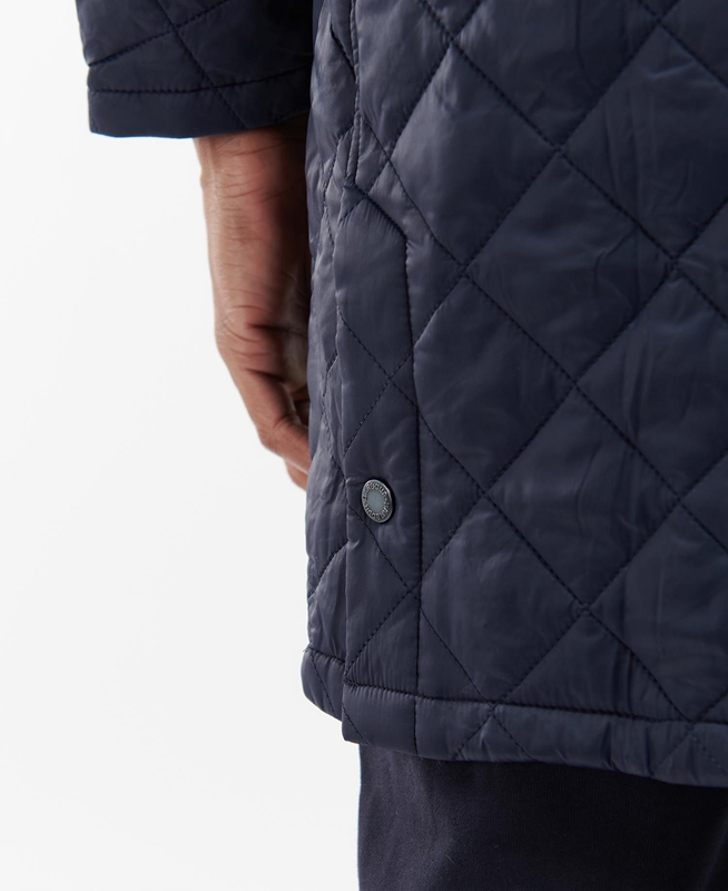 Men's Barbour Long Liddesdale Quilted Jackets Navy | NSFTIY-869