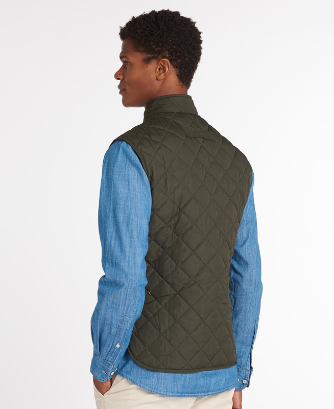 Men's Barbour Lowerdale Vest Olive | RYBUHZ-815