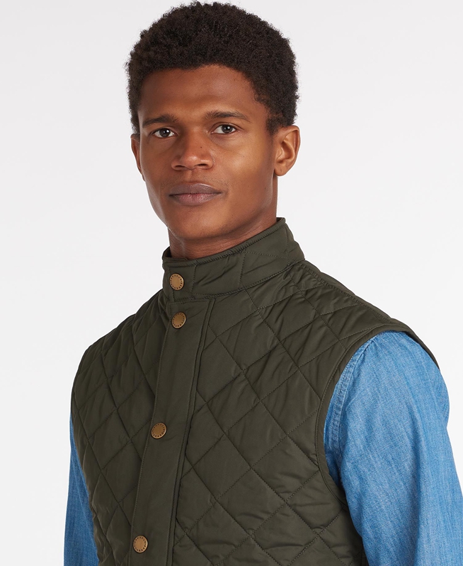 Men's Barbour Lowerdale Vest Olive | RYBUHZ-815