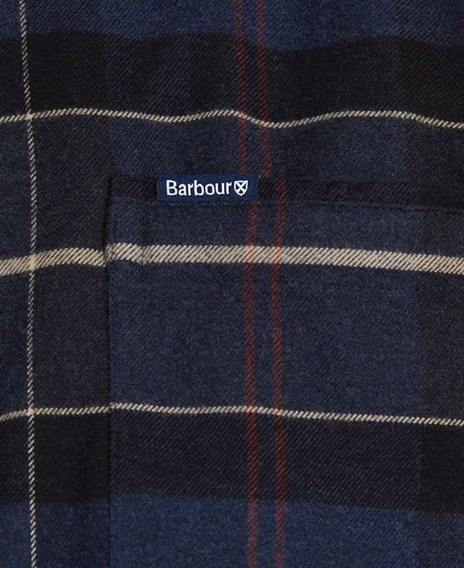 Men's Barbour Lutsleigh Shirts Navy | CQAXWJ-306