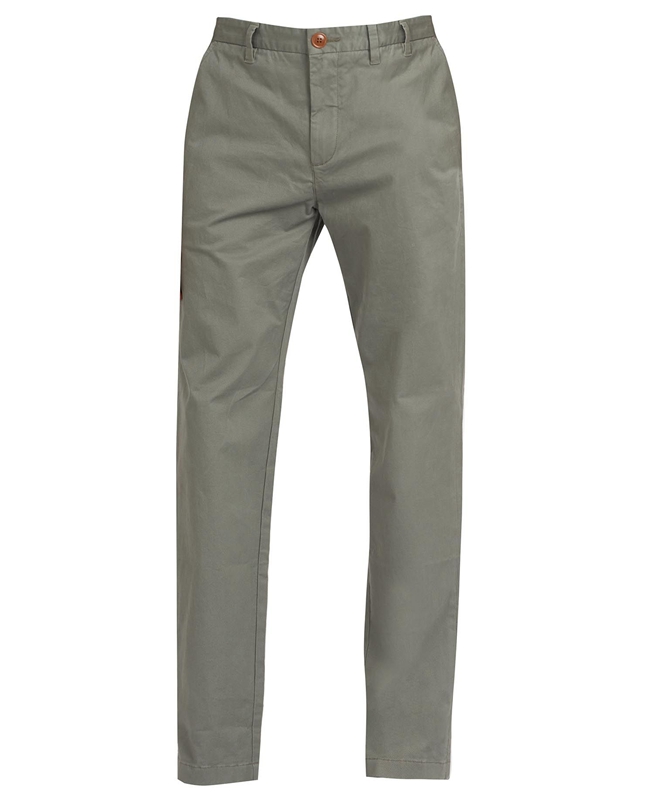 Men's Barbour Neuston Essential Chinos Pants Olive | FMSKZX-863