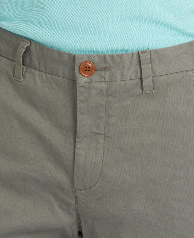 Men's Barbour Neuston Essential Chinos Pants Olive | FMSKZX-863