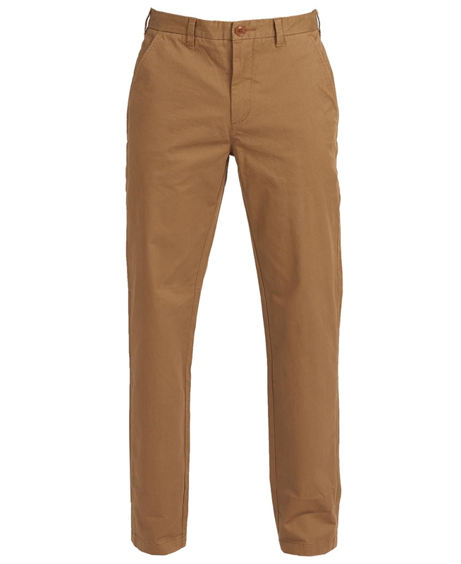 Men's Barbour Neuston Essential Chinos Pants Beige | UZHNQF-492