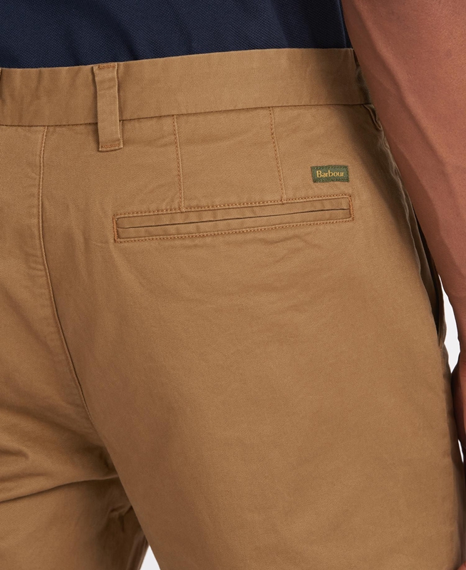 Men's Barbour Neuston Essential Chinos Pants Beige | UZHNQF-492