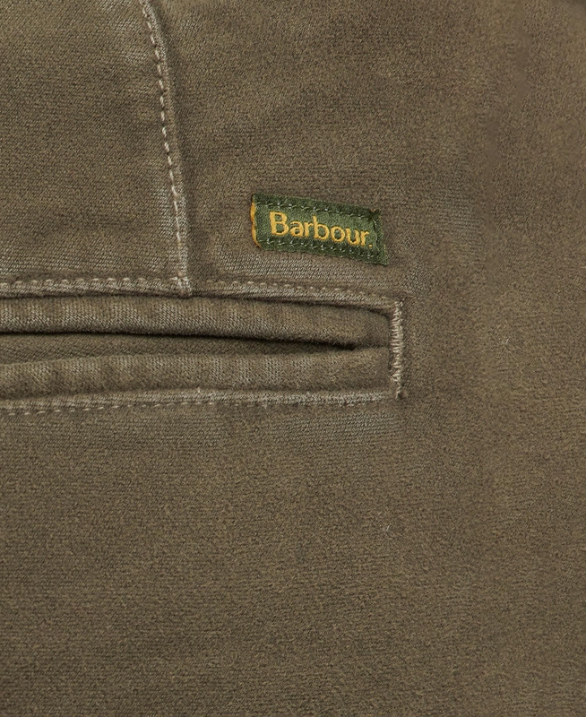 Men's Barbour Neuston Moleskin Trouser Pants Olive | PXLOYF-218