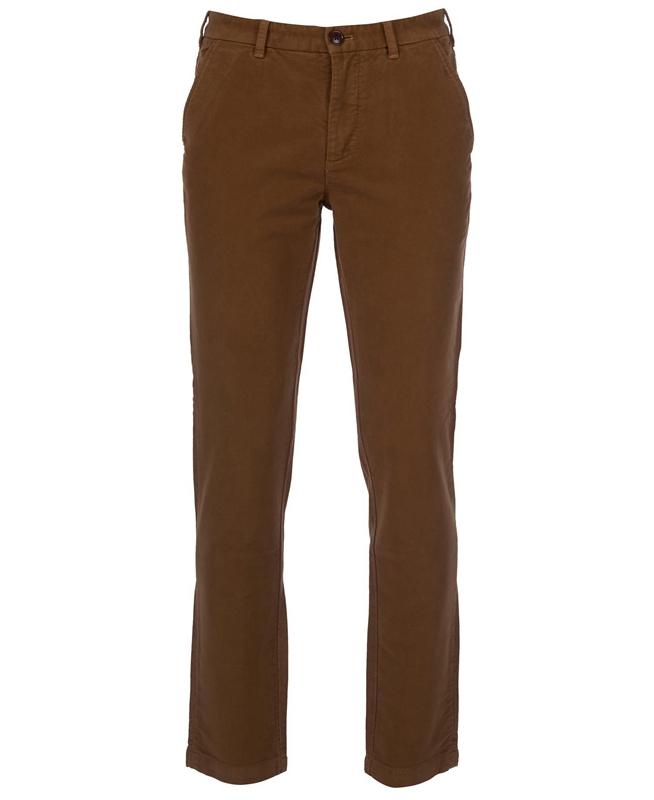 Men's Barbour Neuston Moleskin Trousers Pants Beige | KSWNJM-249