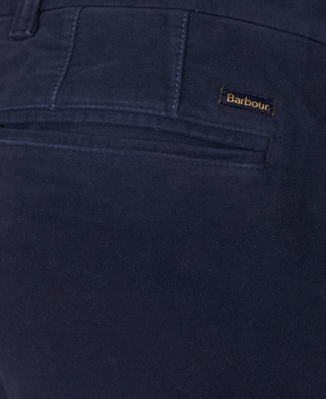 Men's Barbour Neuston Moleskin Trousers Pants Blue | TXVFYQ-879