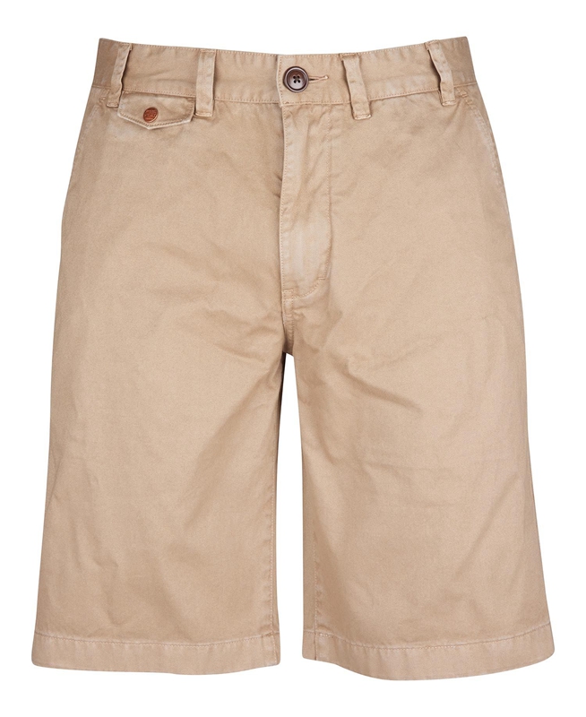 Men's Barbour Neuston Twill Pants Beige | GAEVXH-619