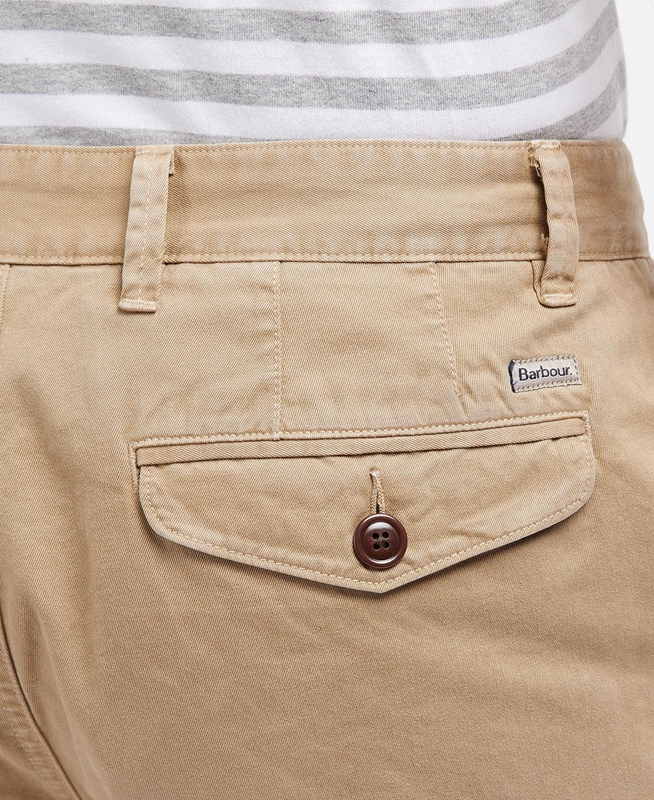 Men's Barbour Neuston Twill Pants Beige | GAEVXH-619