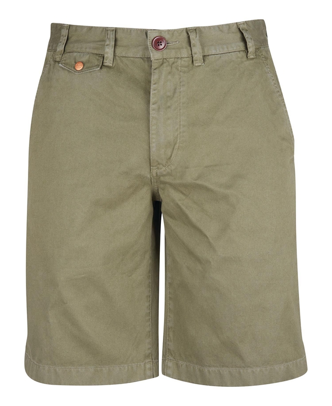 Men's Barbour Neuston Twill Pants Green | WJKSVA-860