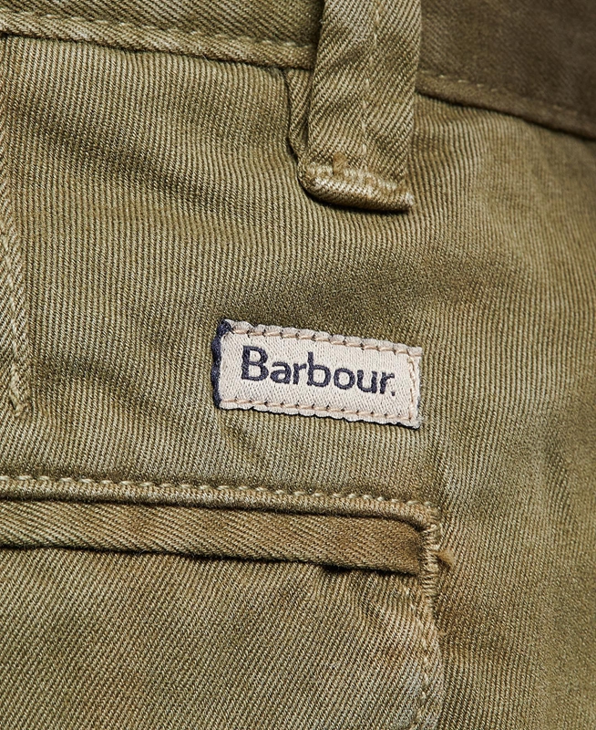 Men's Barbour Neuston Twill Pants Green | WJKSVA-860