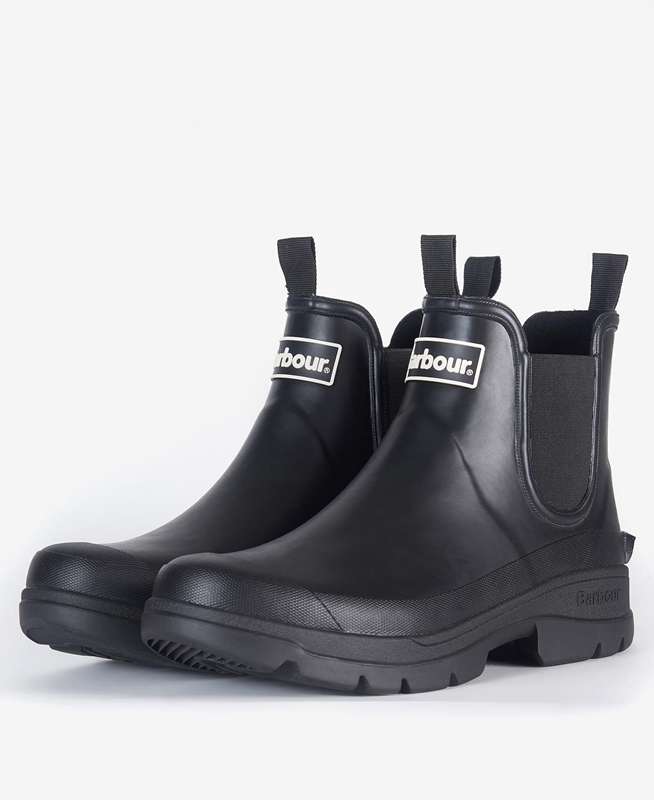 Men's Barbour Nimbus Boots Black | GRBECJ-879