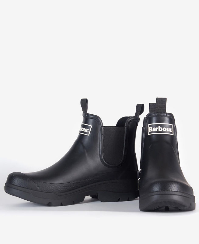 Men's Barbour Nimbus Boots Black | GRBECJ-879