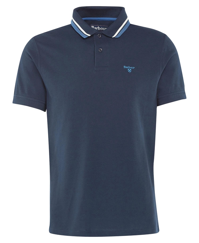 Men's Barbour Otterburn Polo shirts Navy | YQVFDG-318