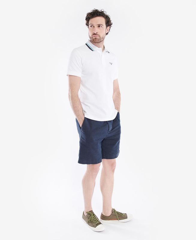 Men's Barbour Otterburn Polo shirts White | TJAIZH-963