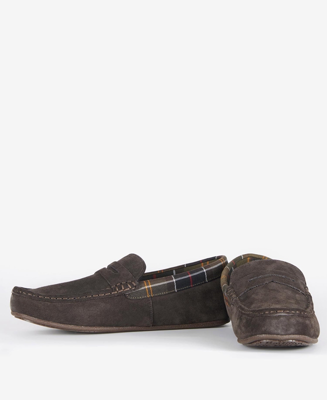 Men's Barbour Porterfield Slippers Brown | RXTPHF-298