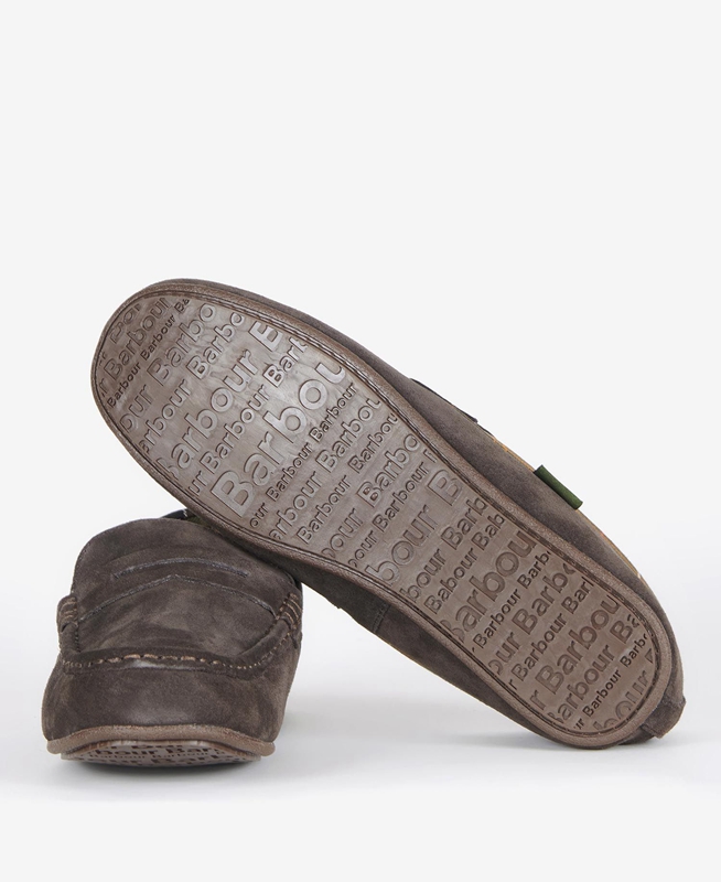 Men's Barbour Porterfield Slippers Brown | RXTPHF-298