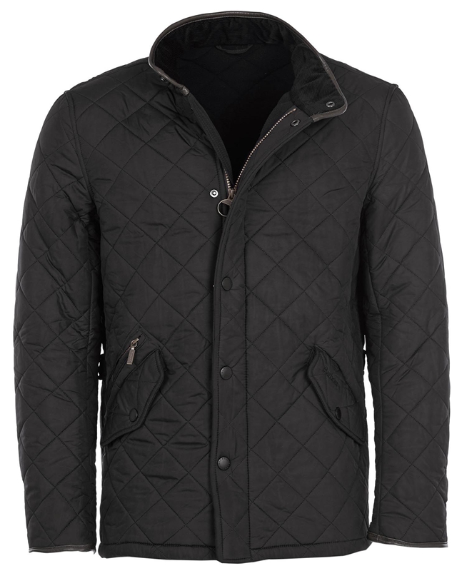 Men's Barbour Powell Quilted Jackets Black | SBGJDY-279