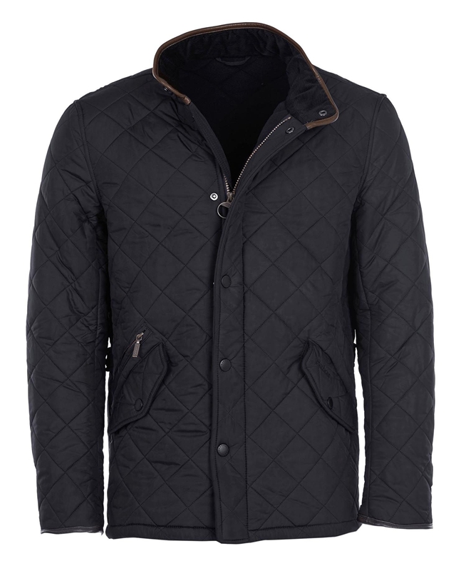 Men's Barbour Powell Quilted Jackets Navy | XIFKAV-823