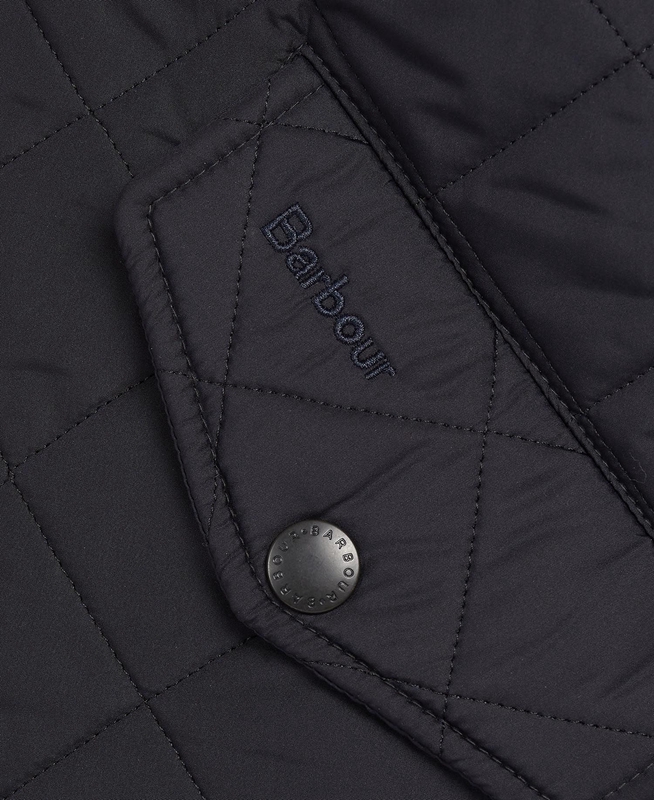 Men's Barbour Powell Quilted Jackets Navy | XIFKAV-823