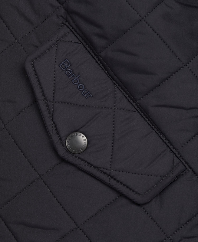 Men's Barbour Powell Quilted Jackets Navy | XIFKAV-823