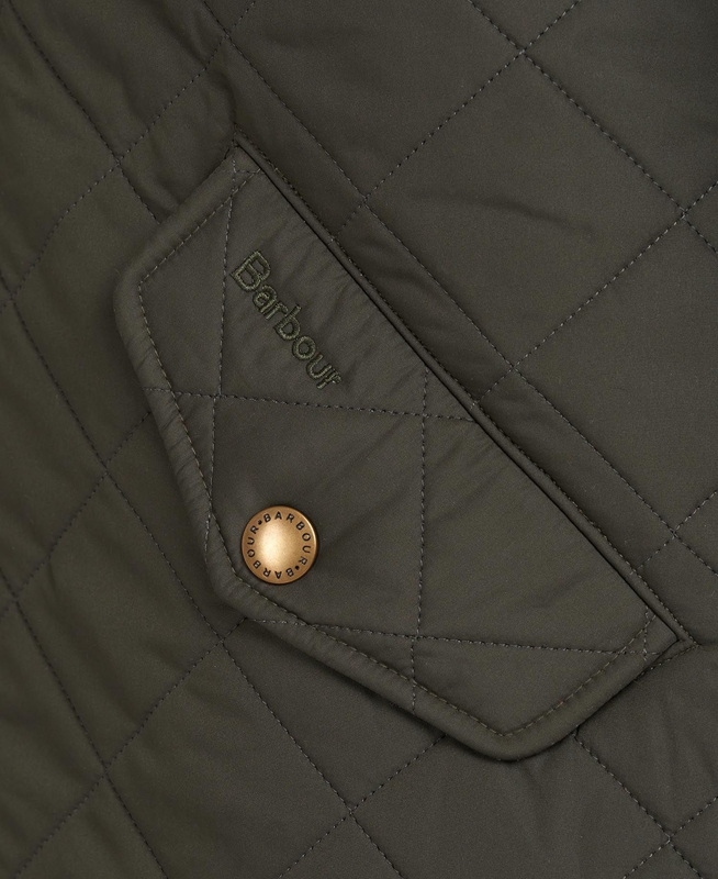 Men's Barbour Powell Quilted Jackets Olive | JDKGNL-594