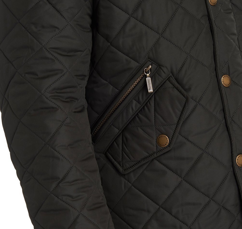 Men's Barbour Powell Quilted Jackets Olive | JDKGNL-594