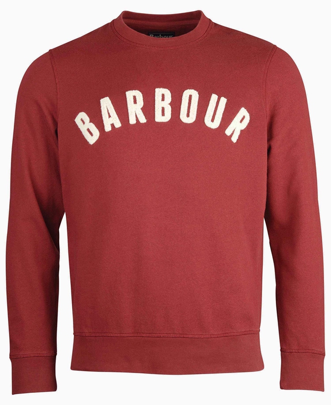 Men's Barbour Prep Logo Crew Sweatshirts Red | OBNRWZ-420