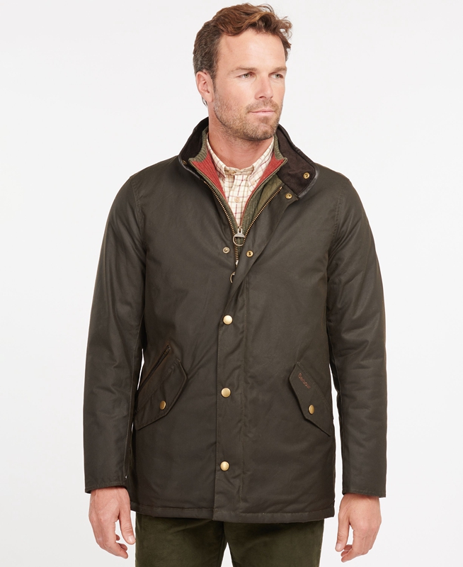 Men\'s Barbour Prestbury Waxed Jackets Olive | XTBPVR-974