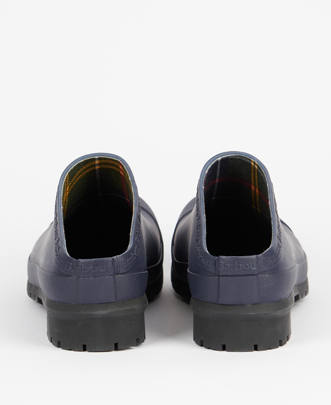 Men's Barbour Quinn Clogs Navy | IYFAZU-647