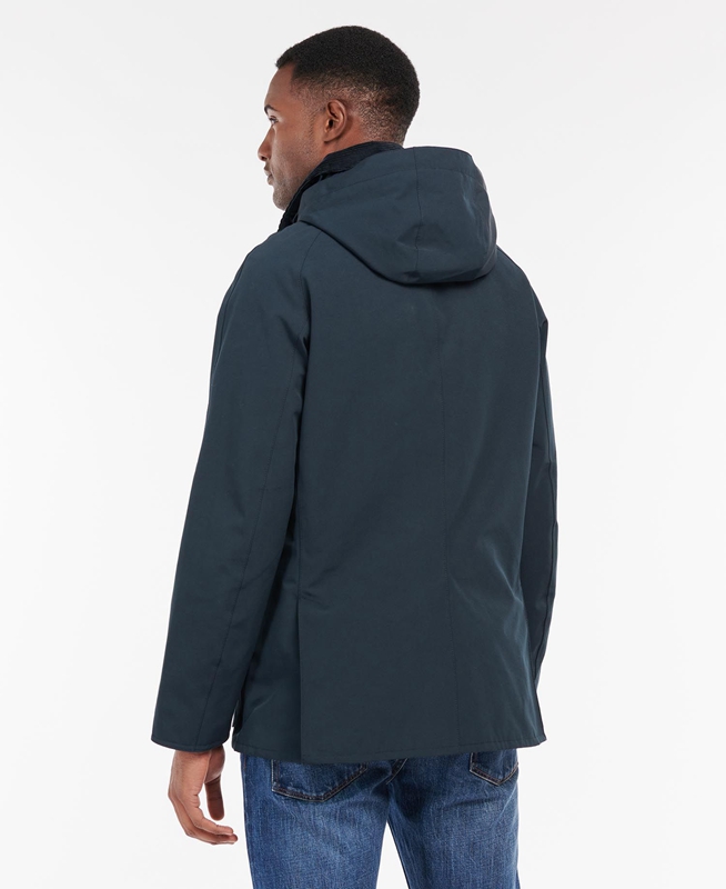 Men's Barbour Rokig Waterproof Jackets Navy | AGIQEZ-136