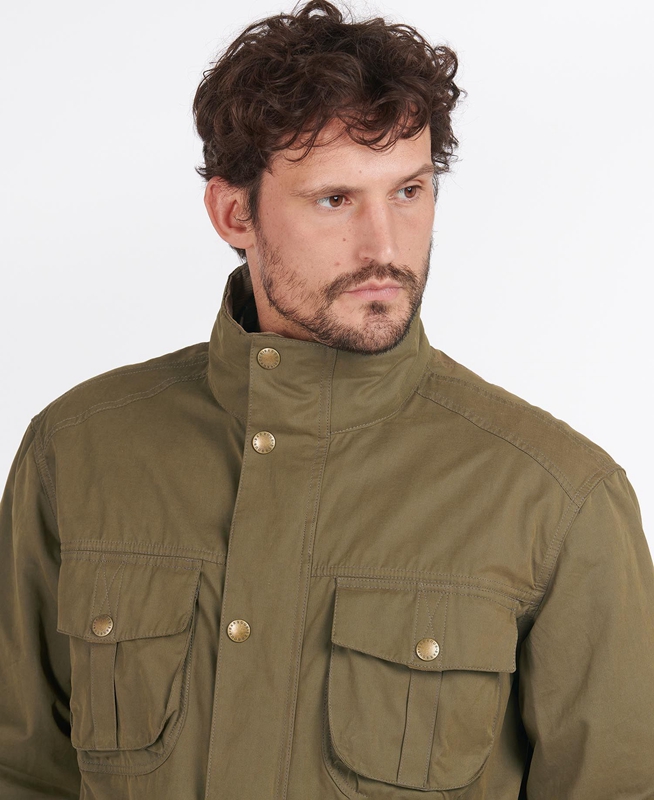 Men's Barbour Sanderling Casual Jackets Olive | CLDETO-567