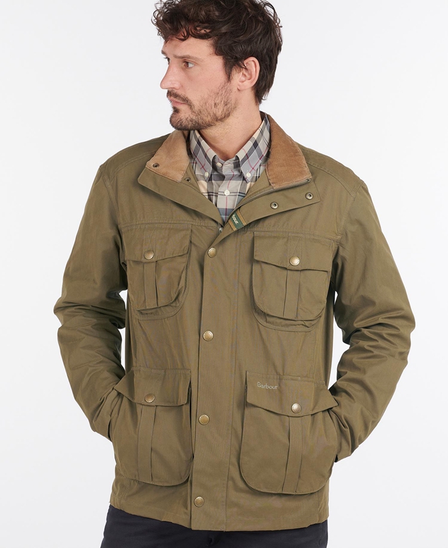 Men\'s Barbour Sanderling Casual Jackets Olive | CLDETO-567