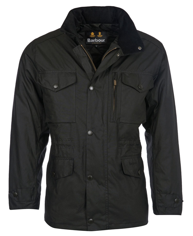 Men's Barbour Sapper Waxed Jackets Black | IHXLFG-481