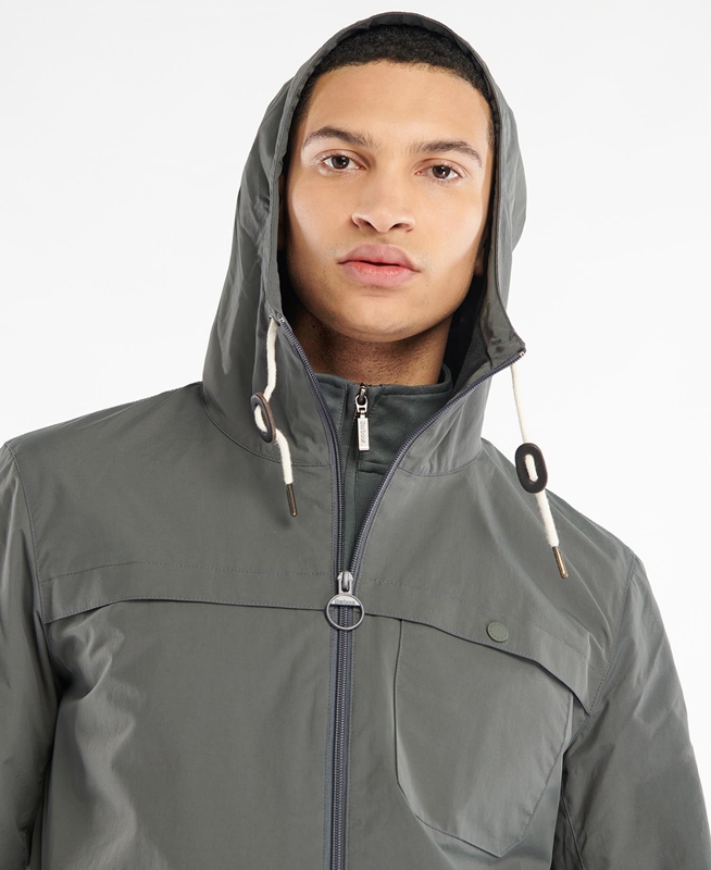 Men's Barbour Selby Showerproof Casual Jackets Grey | QZNVHR-901