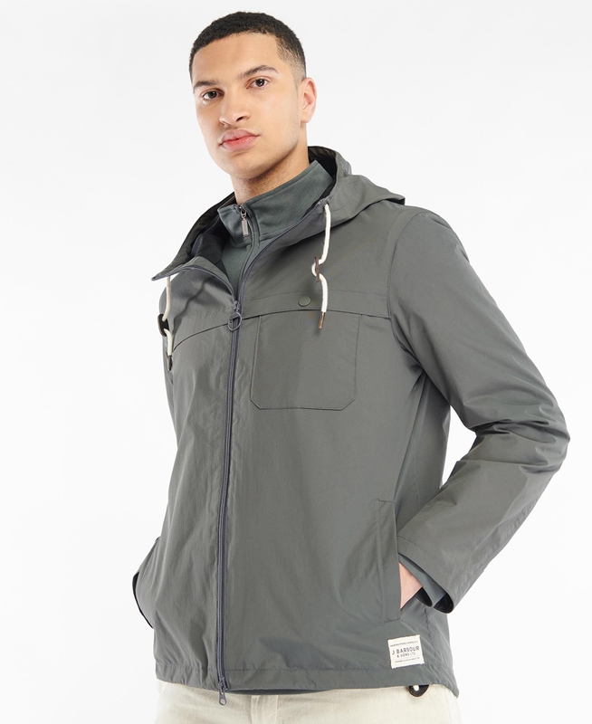 Men\'s Barbour Selby Showerproof Casual Jackets Grey | QZNVHR-901