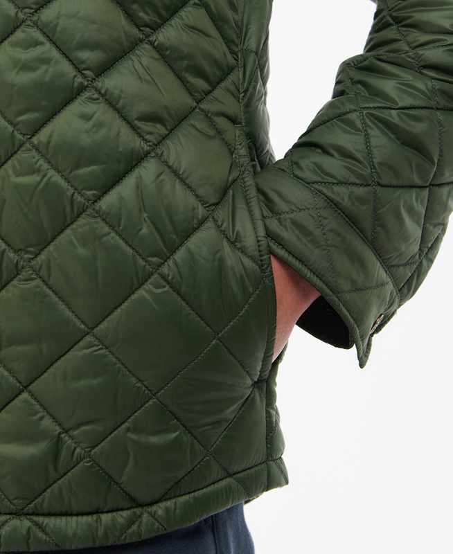 Men's Barbour Shirt Quilted Jackets Green | HKSDNX-239