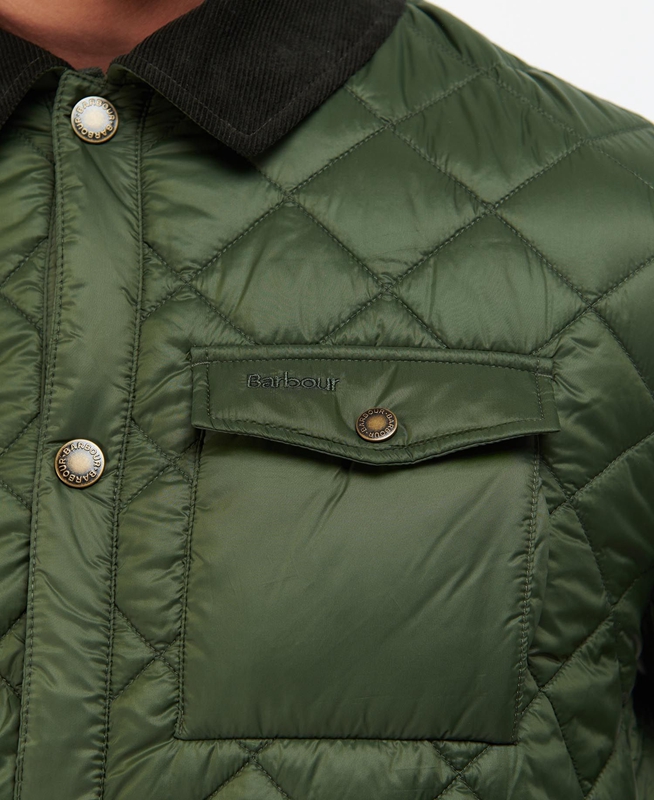 Men's Barbour Shirt Quilted Jackets Green | HKSDNX-239