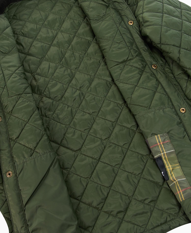 Men's Barbour Shirt Quilted Jackets Green | HKSDNX-239