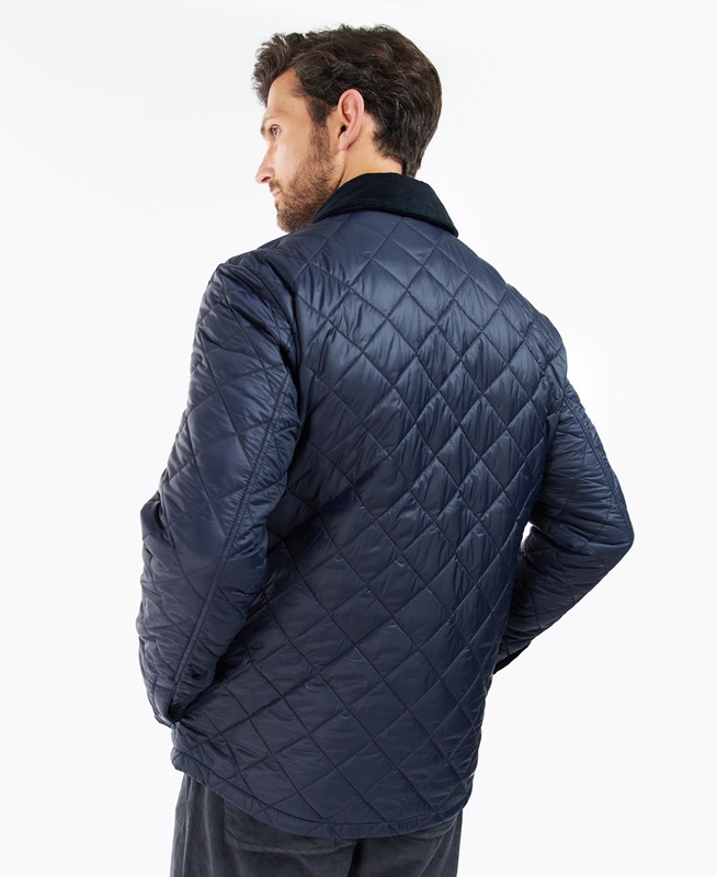 Men's Barbour Shirt Quilted Jackets Navy | YNSIWA-905