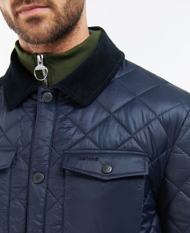 Men's Barbour Shirt Quilted Jackets Navy | YNSIWA-905