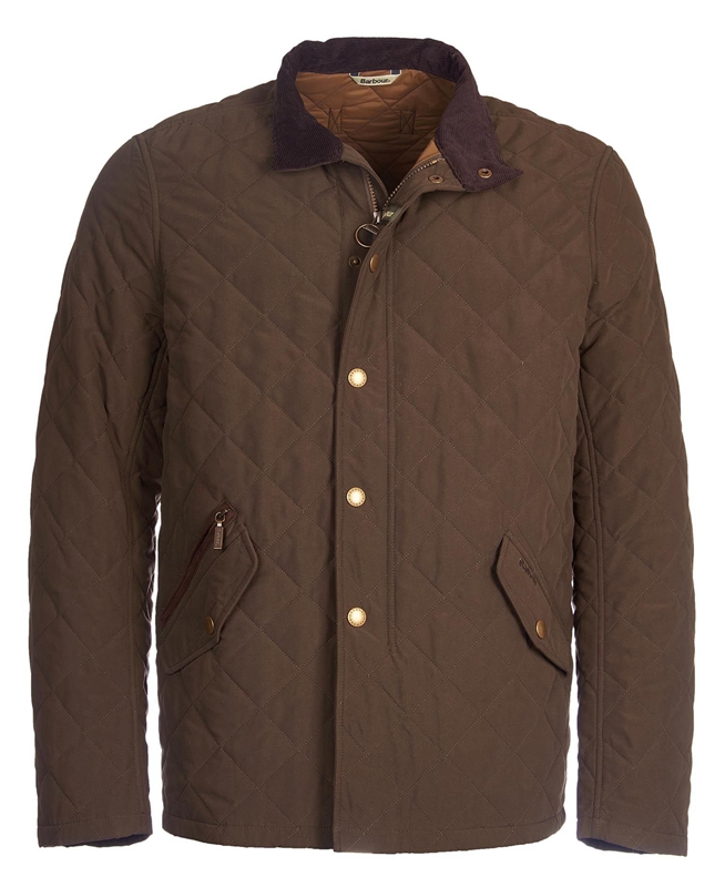 Men's Barbour Shoveler Quilted Jackets Green | PYOVHZ-130