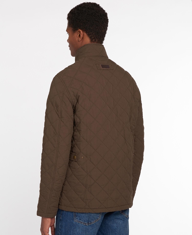 Men's Barbour Shoveler Quilted Jackets Green | PYOVHZ-130