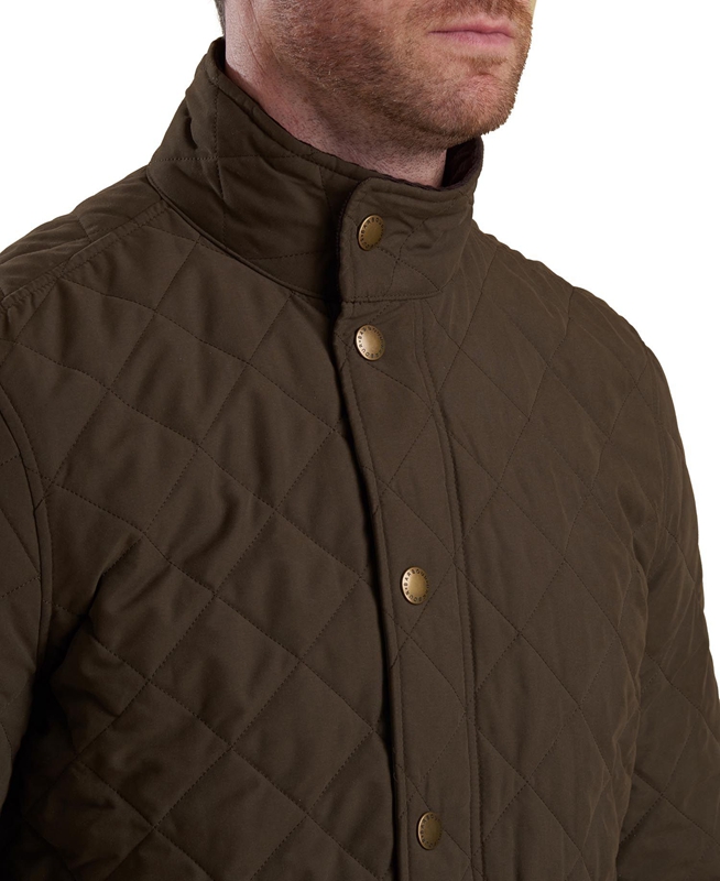 Men's Barbour Shoveler Quilted Jackets Green | PYOVHZ-130